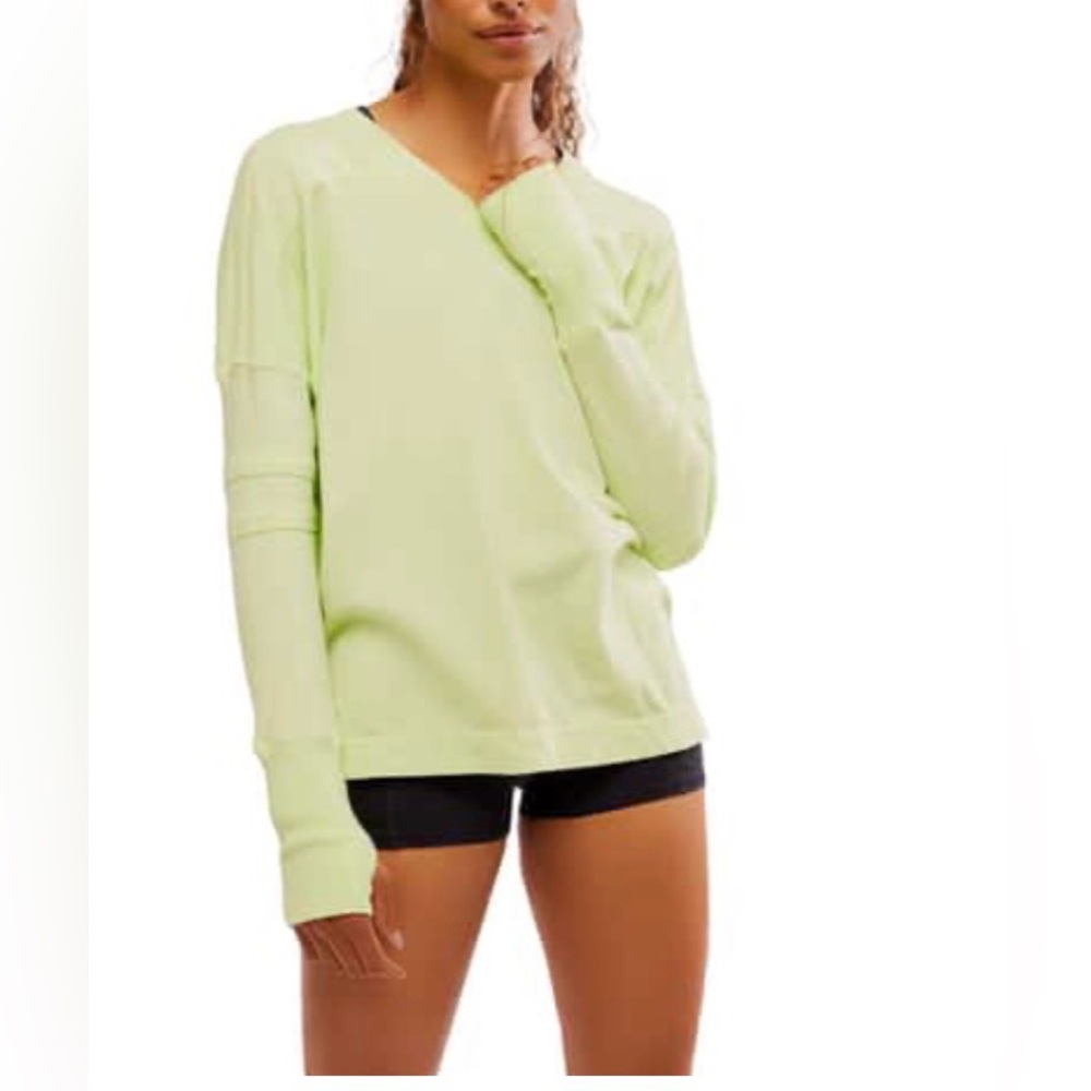 NWT FP Movement NEON YELLOW Free People All Star Layering Top Size S